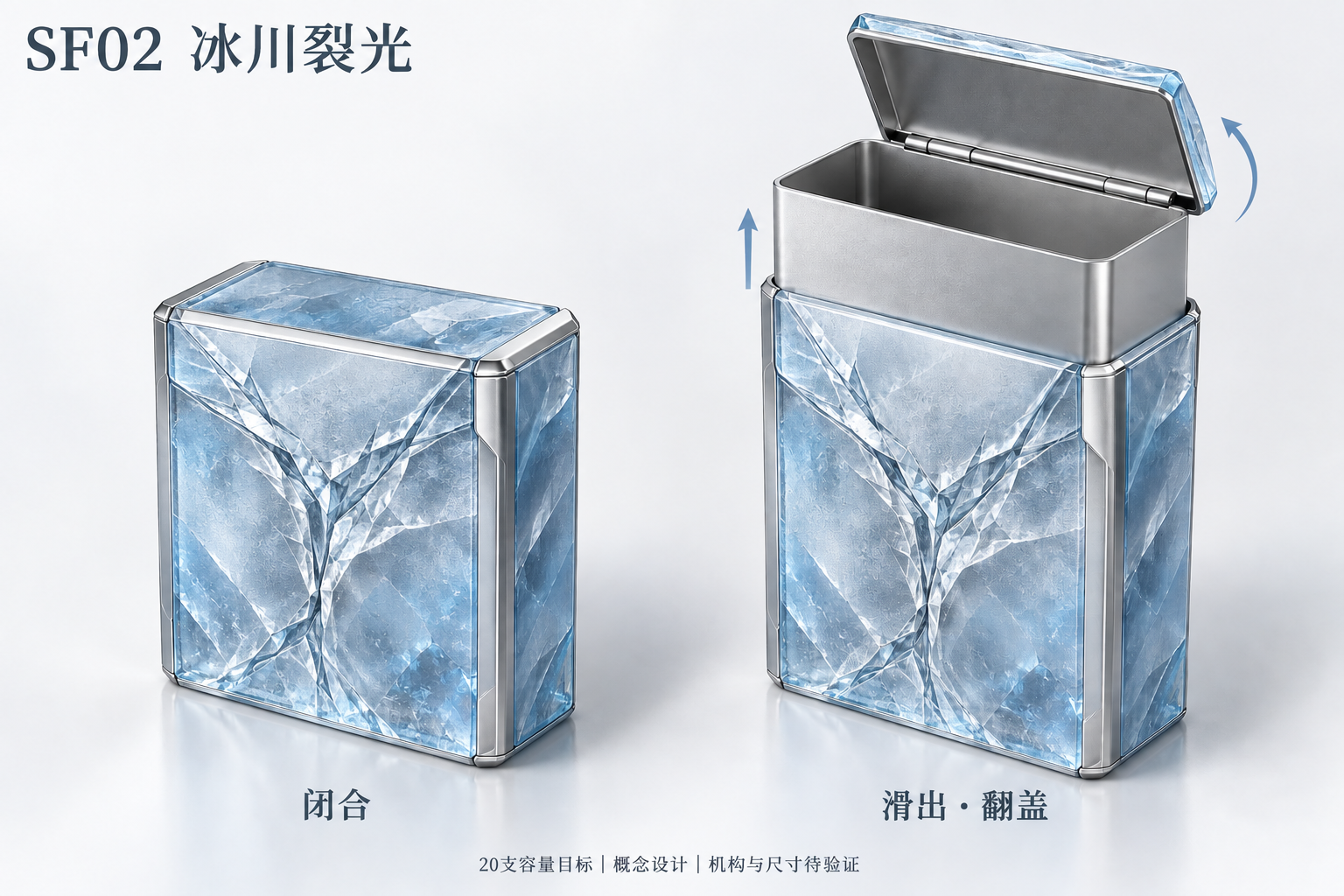 SF02 冰川裂光，闭合与滑出翻盖双状态概念图